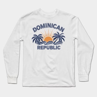 Dominican Republic, Vibrant Tropical Design for Caribbean Lovers Long Sleeve T-Shirt